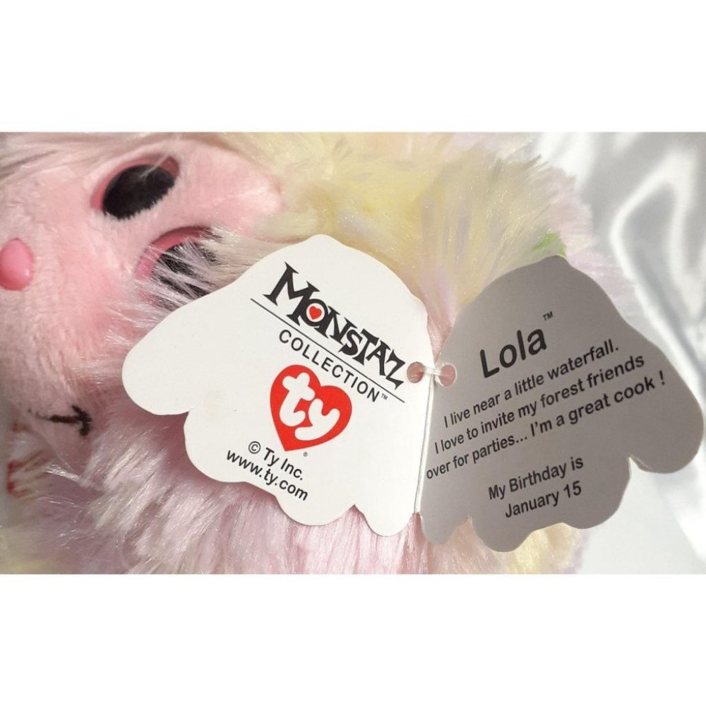 Ty Monstaz Lola Pink Yellow Monster No Sound 5"_9